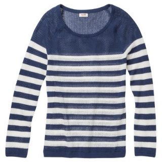 Mossimo Supply Co. Juniors Mesh Striped Sweater   Dogbone/Blue XL(15 17)