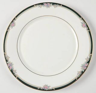 Lenox China Alyssa Dinner Plate, Fine China Dinnerware   Debut Col, Green Band,