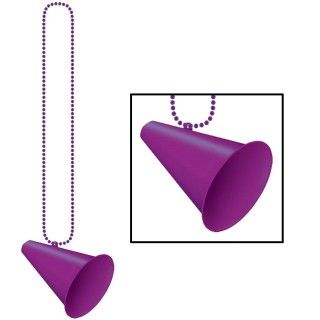 Beads with Megaphone Medallion   Purple