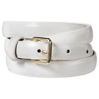 Merona Patent Skinny Belt   White L