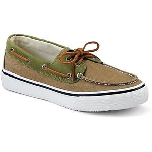 Sperry Top Sider Mens Bahama Leather Canvas Chino Olive Shoes, Size 8 M   1048529