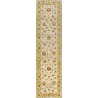 Hand knotted Ziegler Beige Gold Vegetable Dyes Wool Rug 2.6x14