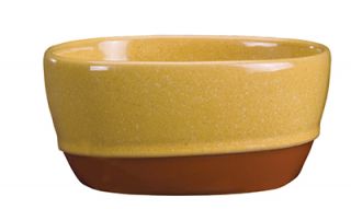 Syracuse China 9.5 oz Round Bouillon, Terracotta Clay, 2 Tone, Mustard Seed Yellow