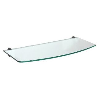 Wall Shelf Convex Clear Glass Shelf With Black Splash Supports   23.5