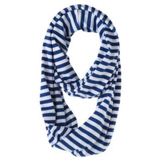 Striped Jersey Knit Infinity Scarf   Blue