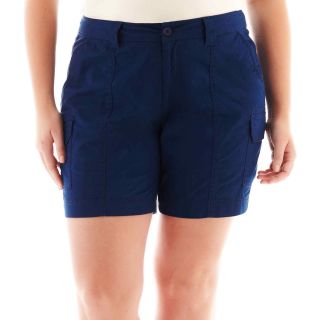 St. Johns Bay Utility Cargo Shorts   Plus, Blue, Womens