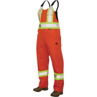 Tough Duck High Visibility Duck Unlined Bib Overall   Orange, 3XL, Model S76472