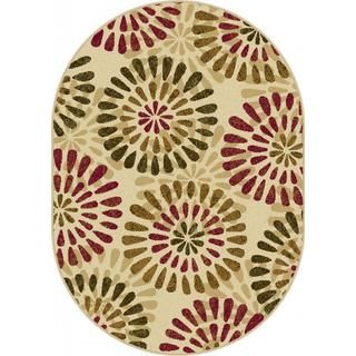 Lagoon Ivory Oval Contemporary Area Rug