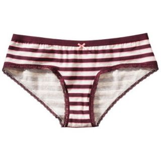 Xhilaration Juniors Cotton With Lace Hipster   Dark Red M