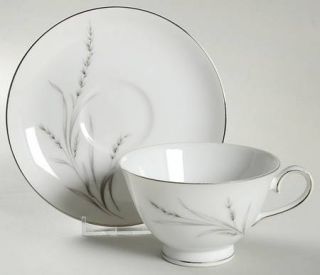 Royal Song Eternally Yours Footed Cup & Saucer Set, Fine China Dinnerware   Gray