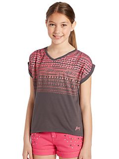 DKNY Girls Geo Print Top   Brown