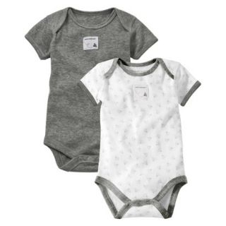 Burts Bees Baby Newborn Neutral 2 Pack Short sleeve Bodysuit   Grey 3 6 M