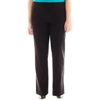 By & By Mill Flat Front Pants   Plus, Black, Womens