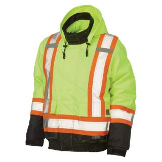 Work King 3 in 1 High Visibility Bomber Jacket   Green, Small, Model S41311