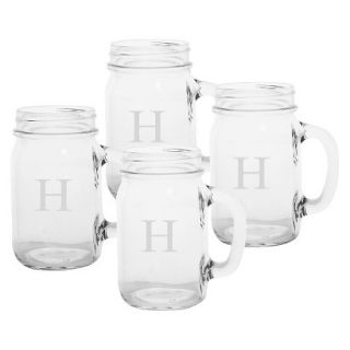 Personalized Monogram Old Fashioned Drinking Jar Set of 4   H