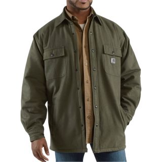 Carhartt Chore Flannel Shirt Jacket   Moss, Medium, Model 100093