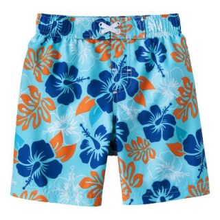 Circo Infant Toddler Boys Hawaiian Flower Swim Trunk   Pastel Blue 4T