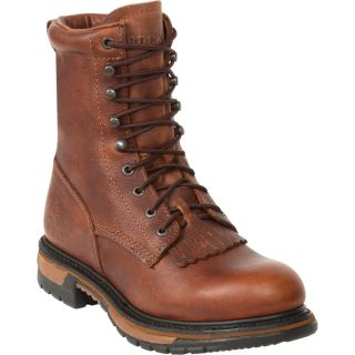 Rocky Original Ride 8 Inch EH Waterproof Western Lacer Boot   Tan, Size 9 Wide,