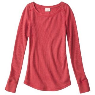 Mossimo Supply Co. Juniors Long Sleeve Thermal Tee   Ultra Coral XS(1)