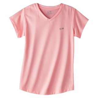 C9 by Champion Girls Duo Dry Endurance V Neck Short Sleeve Tech Tee   Pink M