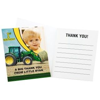 John Deere 1st Birthday Personalized Thank You Notes