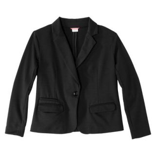 Merona Womens Plus Size Long Sleeve Tailored Blazer   Black 1