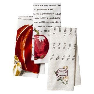 Threshold Apple Pumpkin Recipe Kitchen Textile Set of 3