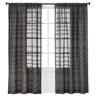 Threshold Striped Window Sheer   Gray (54x95)