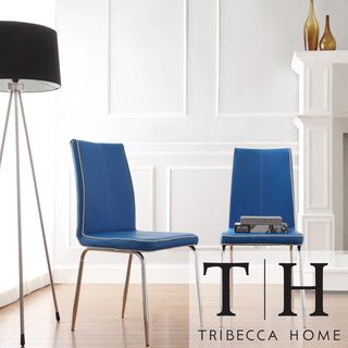 Tribecca Home Matilda Blue Retro Modern Dining Chair (set Of 2)