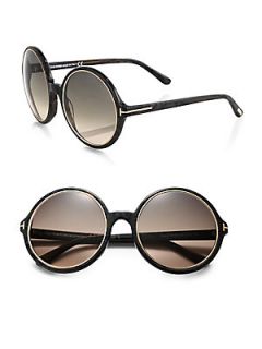 Tom Ford Eyewear Carrie Round Sunglasses   Black