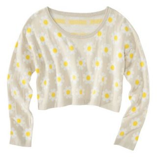 Xhilaration Juniors Daisy Cropped Sweater   Cream L(11 13)