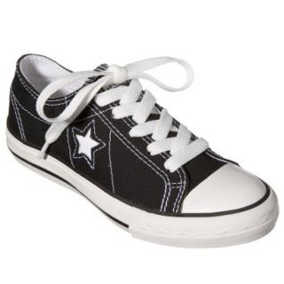 Kids Converse One Star Canvas Oxford Shoe   Black 2