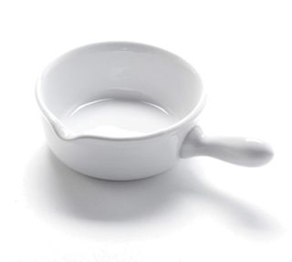 American Metalcraft 4 oz Mini Fry Pan/Sauce Cup   White Ceramic