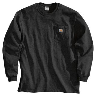 Carhartt Workwear Long Sleeve Pocket T Shirt   Black, Medium, Regular Style,
