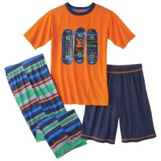 Cherokee Boys 2 Piece Short Sleeve Skateboard Pajama Set   Orange S