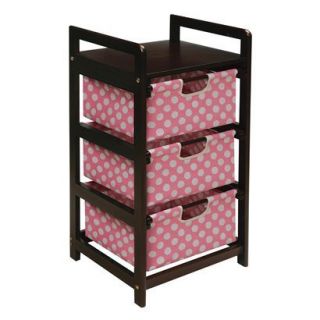 Storage Chest Badger Basket 3 Drawer Hamper/Storage Unit   Pink