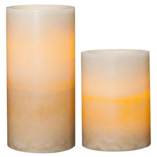 Threshold 2 Pack Assorted 2 Layer Wax Pillar With 5 Hour Timer