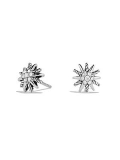 David Yurman Starburst Earrings with Diamonds   Silver