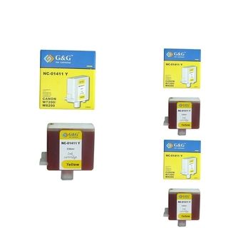 Basacc Yellow Cartridge Set Compatible With Canon Bci 1411 (pack Of 3)