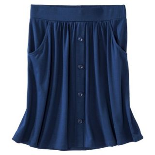 Merona Petites Button Front Skirt   Blue SP