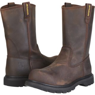 CAT Steel Toe Revolver Wellington Boot   Dark Brown, Size 11 Wide, Model P89516