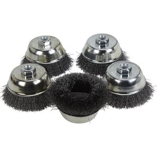 Klutch 4 Inch Twisted Knot Wire Cup Brushes   5 Pack