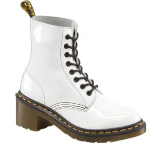 Womens Dr. Martens Clemency 8 Eye Boot   White Patent Lamper Boots