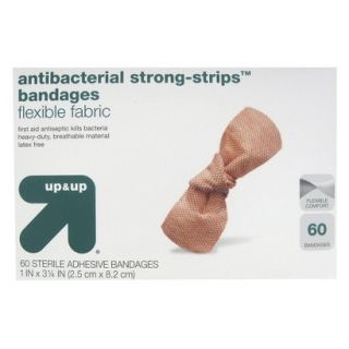 up&up Antibacterial Strong Strips Flexible Fabric Bandages   60 Count