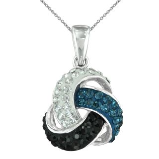Bridge Jewelry Blue, Black & Clear Crystal Love Knot Pendant
