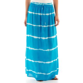 By & By Tie Dyed Challis Maxi Skirt, Ocean, Womens