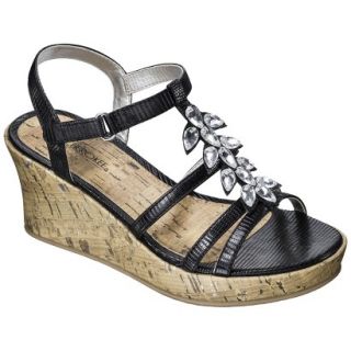 Girls Cherokee Hallie Gladiator Wedge Sandals   Black 3