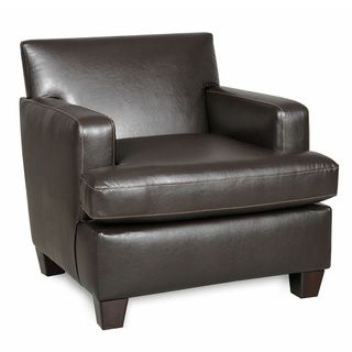 Sofab Mocha Brown Faux Leather Arm Chair