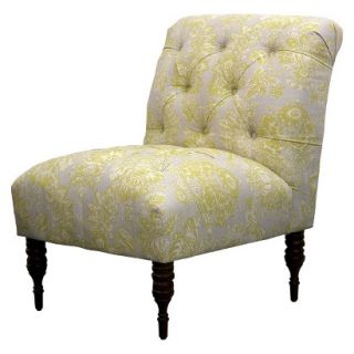 Skyline Upholstered Chair Vaughn Tufted Slipper Chair   Yellow/Gray Floral
