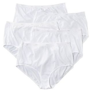 Hanes Womens 5 Pack Plus Size Brief Panties   White 12